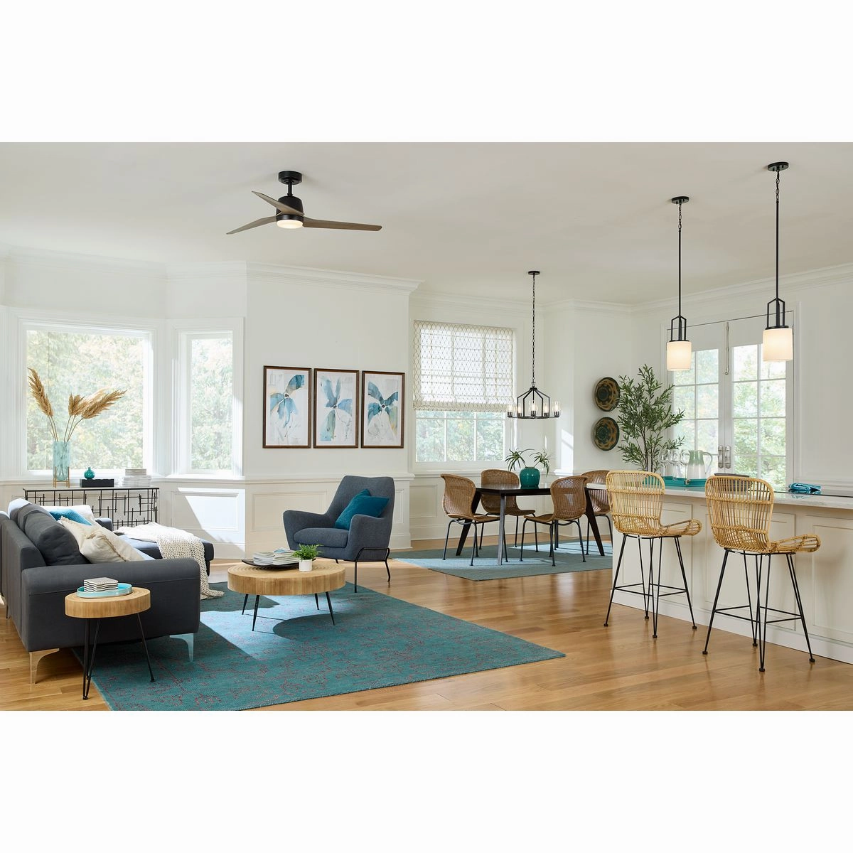 Upshur 52"Ceiling Fan Matte Black