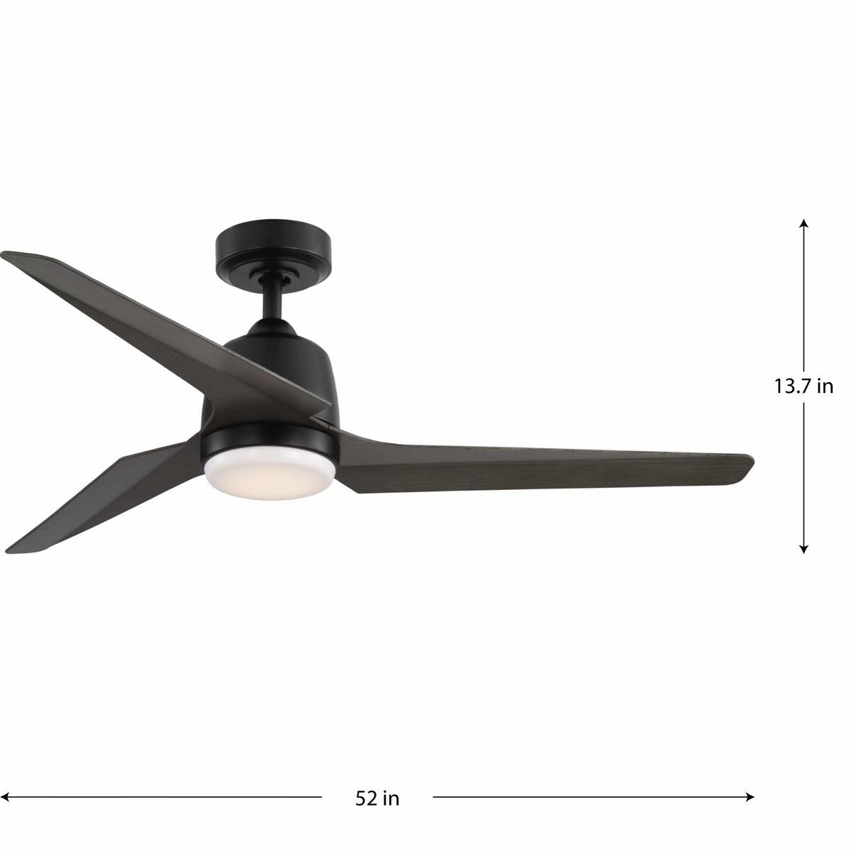 Upshur 52"Ceiling Fan Matte Black