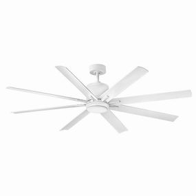 Vantage 66" LED Smart Fan Matte White modern medium fans for everyday cooling