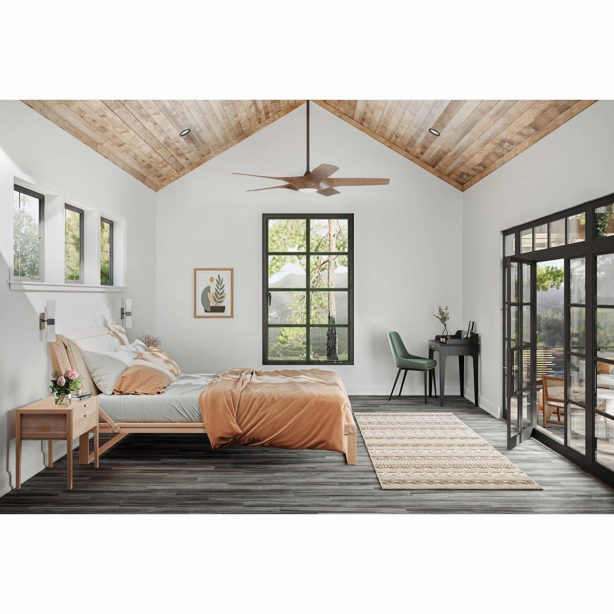 Vernal 60" Ceiling Fan Koa Woodgrain with Bronze Accents