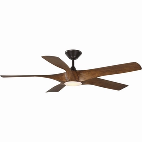 Vernal 60" Ceiling Fan Koa Woodgrain with Bronze Accents quiet medium fans for living room use