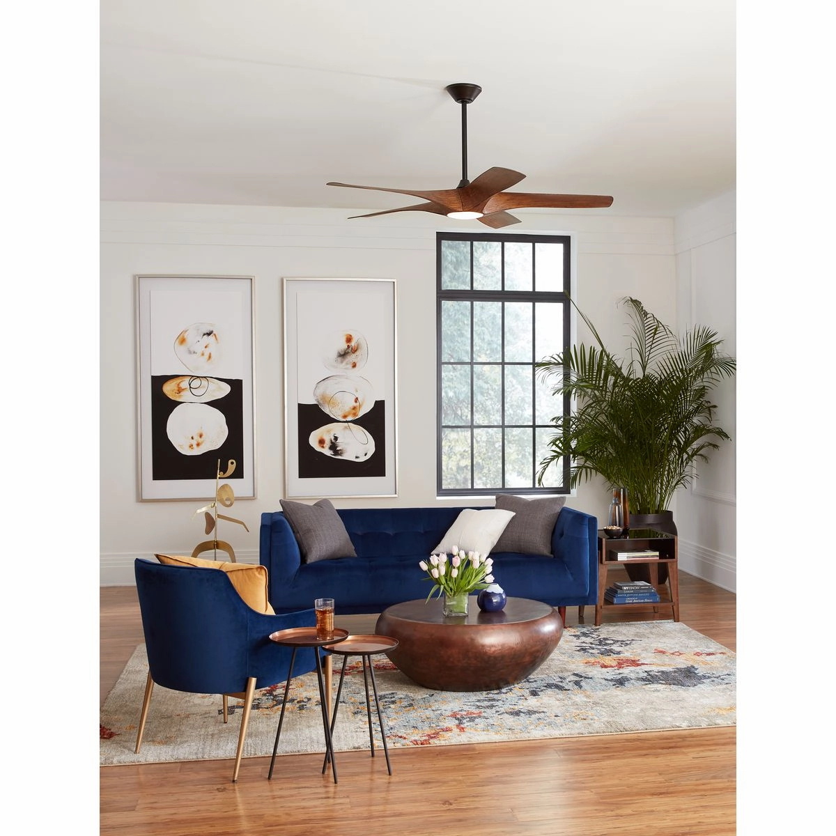 Vernal 60" Ceiling Fan Koa Woodgrain with Bronze Accents
