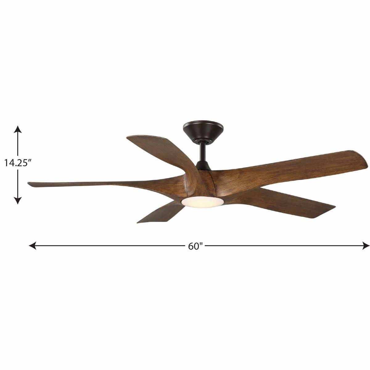 Vernal 60" Ceiling Fan Koa Woodgrain with Bronze Accents