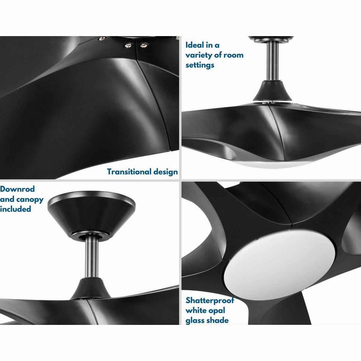 Vernal 60" Ceiling Fan Matte Black