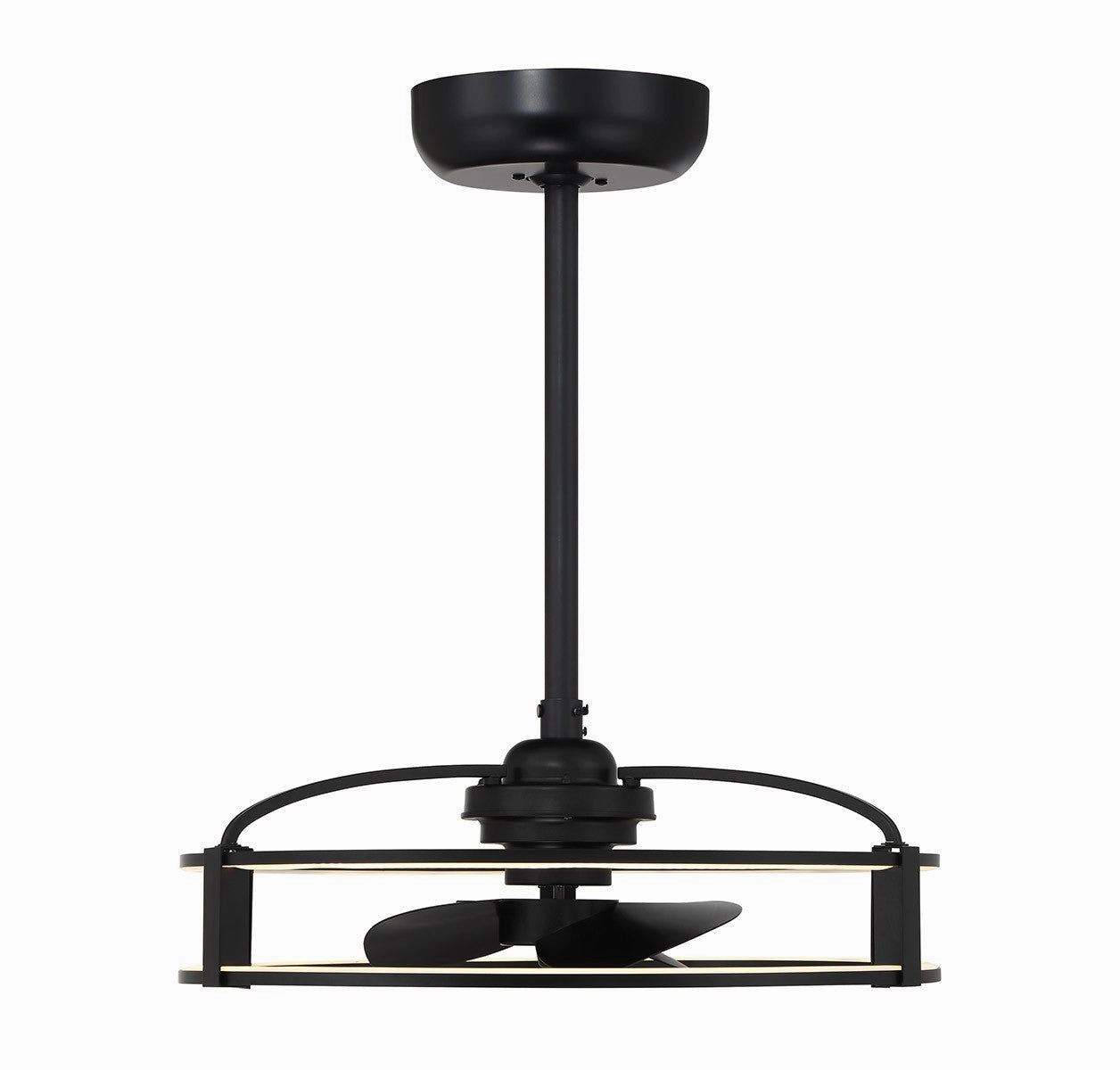 Vesta LED Fan D'Lier Matte Black decorative fandeliers with lights