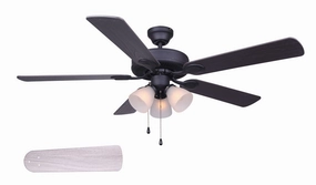 Villa 52"Ceiling Fan Matte Black energy-efficient medium fans with remote