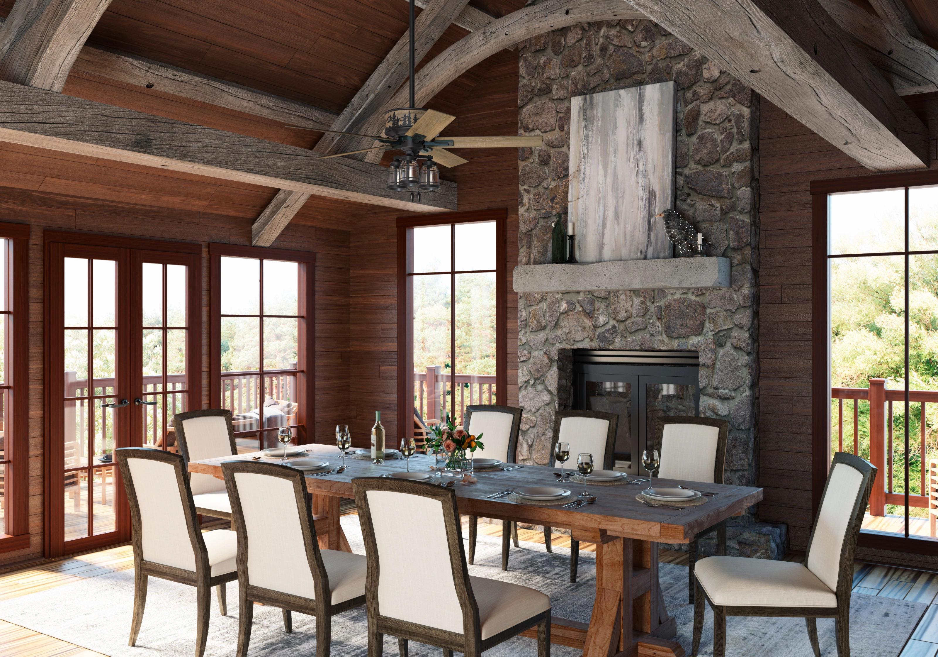 Vista 52"Ceiling Fan Natural Black Iron