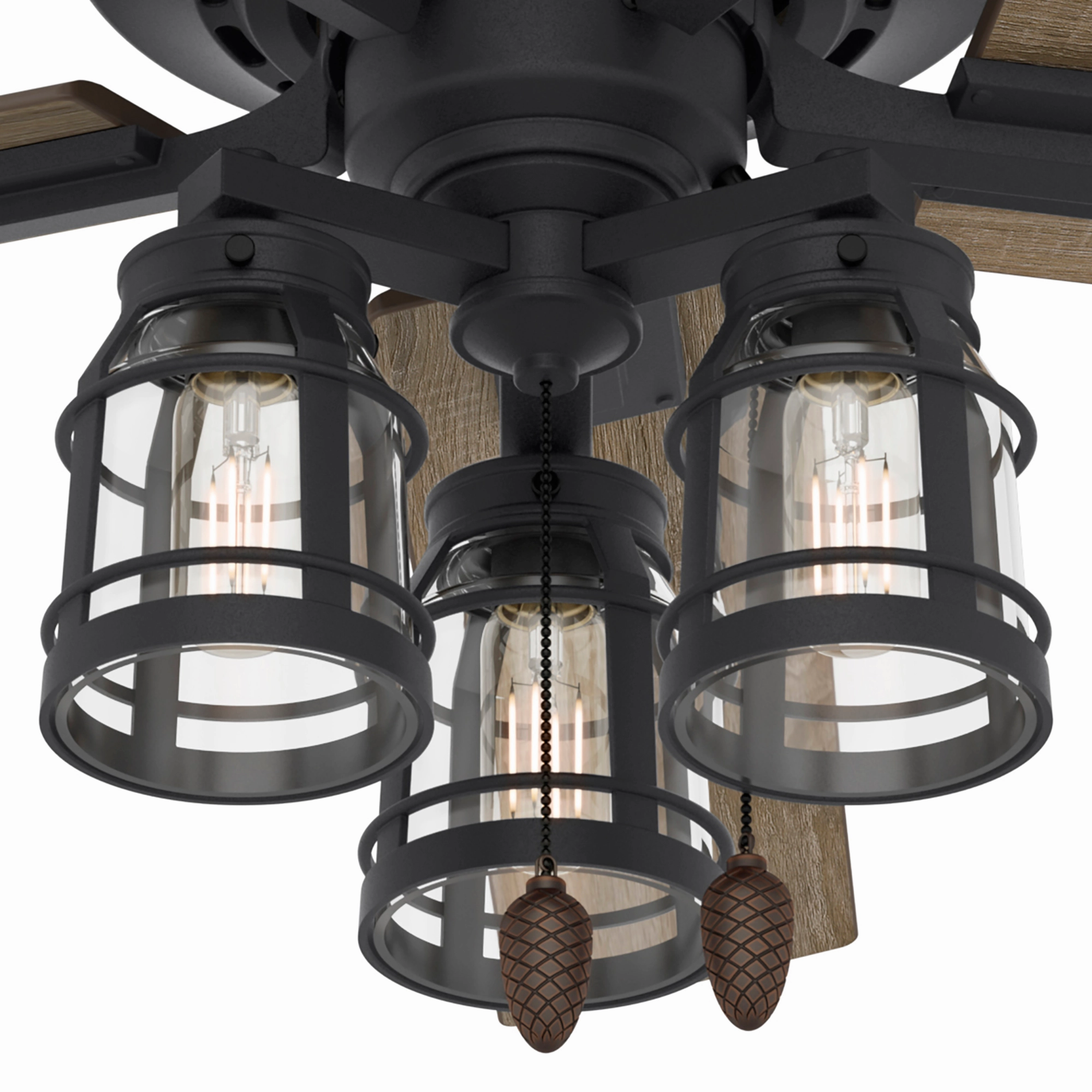 Vista 52"Ceiling Fan Natural Black Iron