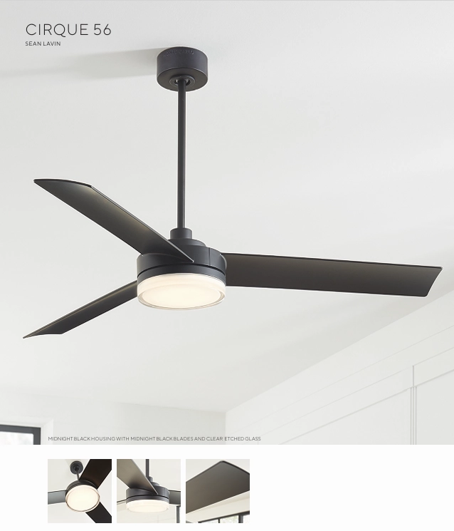 Visual Comfort Cirque 56" Indoor/Outdoor DC Ceiling Fan with 20W LED and Remote