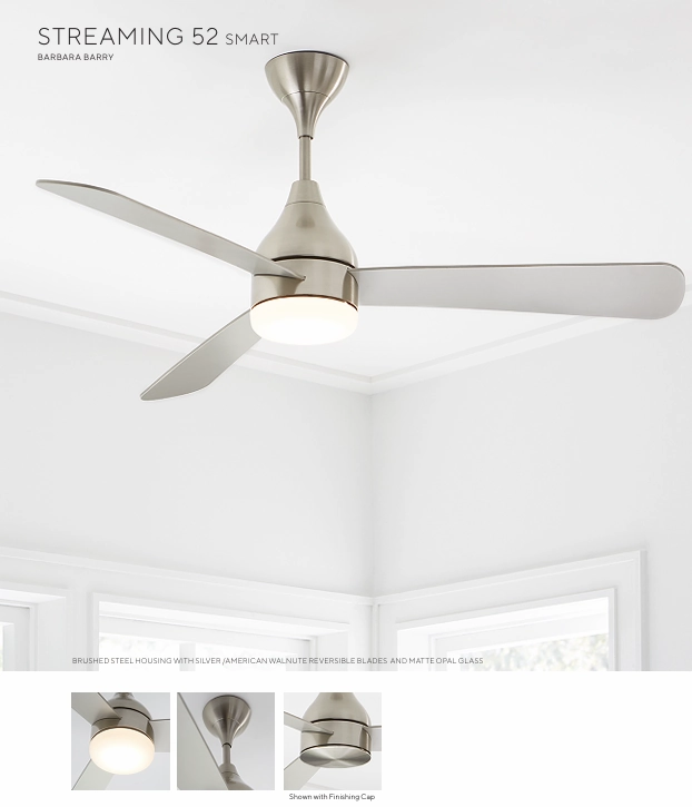 Visual Comfort Streaming Smart Indoor/Outdoor DC Ceiling Fan with 20W LED and Remote