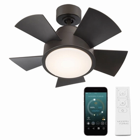 Vox Indoor/Outdoor 5-Blade 26" Smart Ceiling Fan with LED Light Kit and Remote Control quiet ceiling fans with remote control