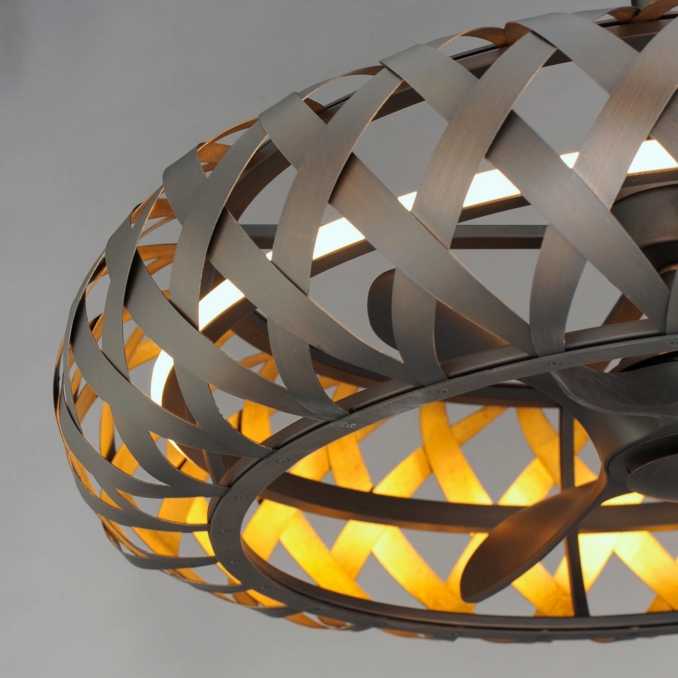 Weave LED Fandelight Bronze Gilt / Gold