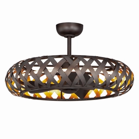 Weave LED Fandelight Bronze Gilt / Gold decorative fandeliers with lights