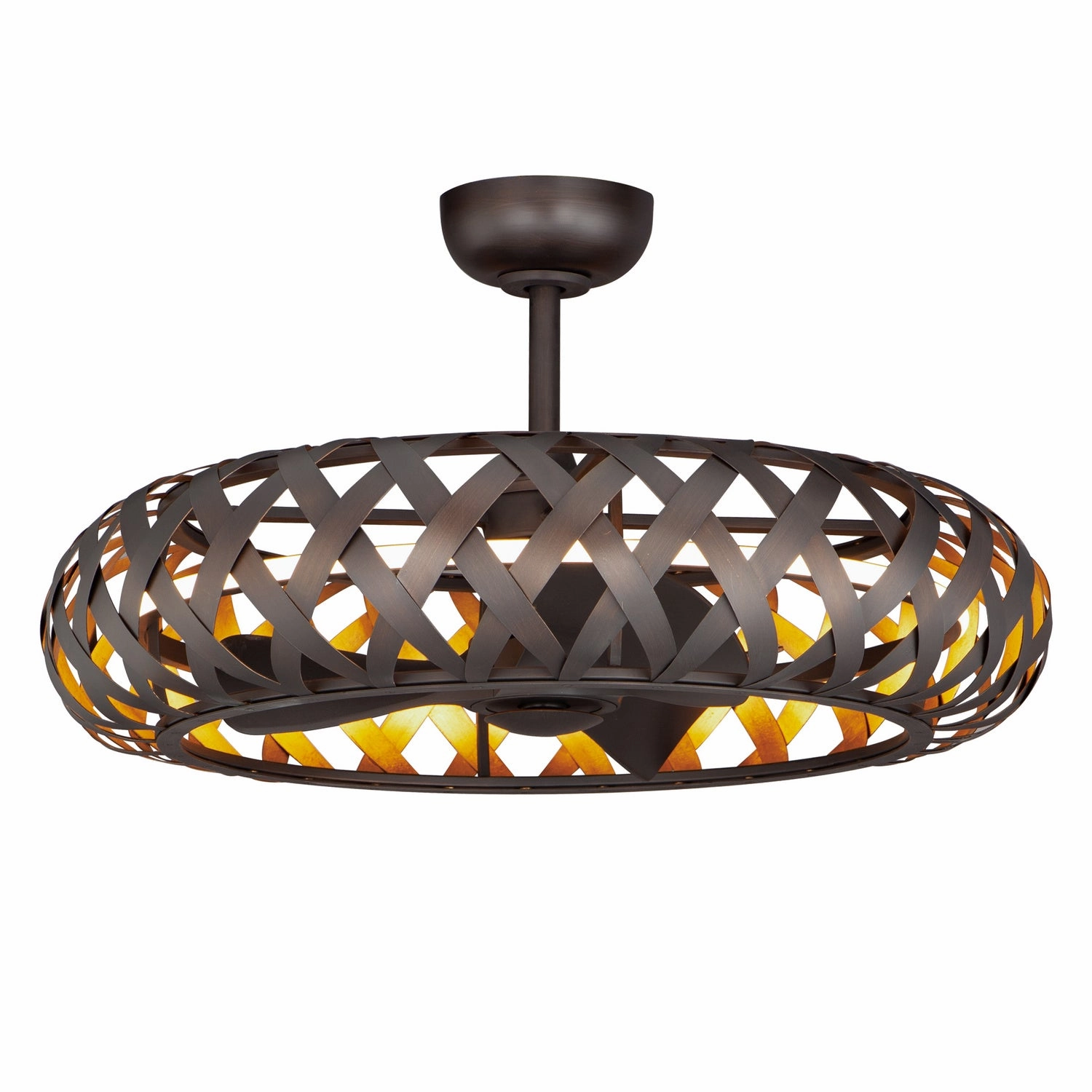 Weave LED Fandelight Bronze Gilt / Gold decorative fandeliers with lights
