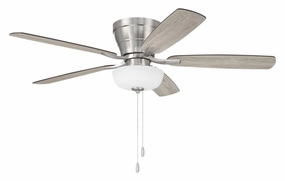 Wheeler 52 2-Light Bowl 52"Ceiling Fan Brushed Polished Nickel quiet medium fans for living room use