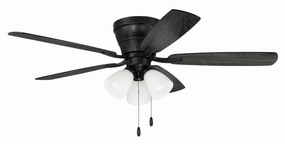 Wheeler 52 3-Light 52"Ceiling Fan Flat Black energy-efficient medium fans with remote