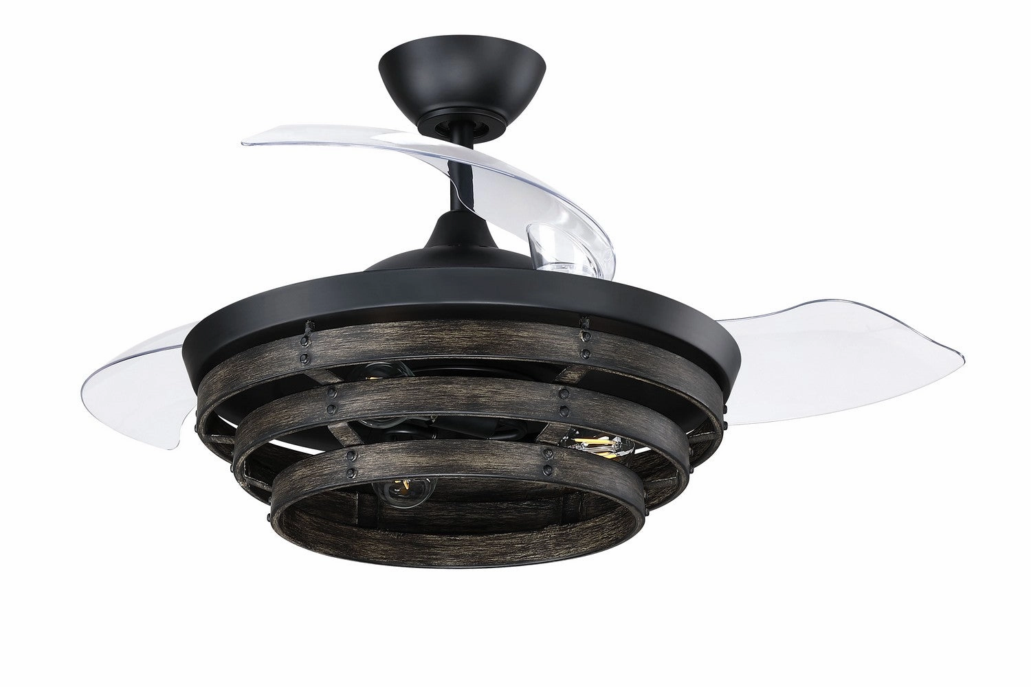 Whiskey 42 Hidden Blades 42"Ceiling Fan Flat Black decorative fandeliers with lights