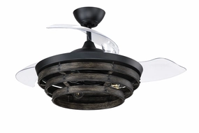 Whiskey 42 Hidden Blades 42"Ceiling Fan Flat Black decorative fandeliers with lights