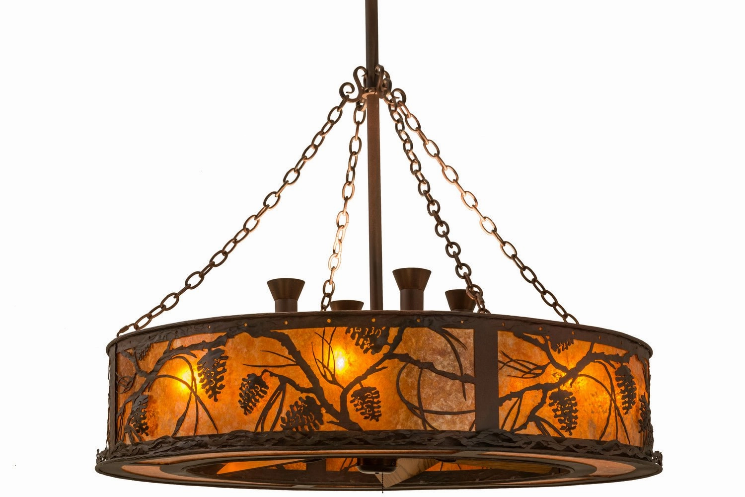 Whispering Pines 12 Light Chandel-Air decorative fandeliers with lights