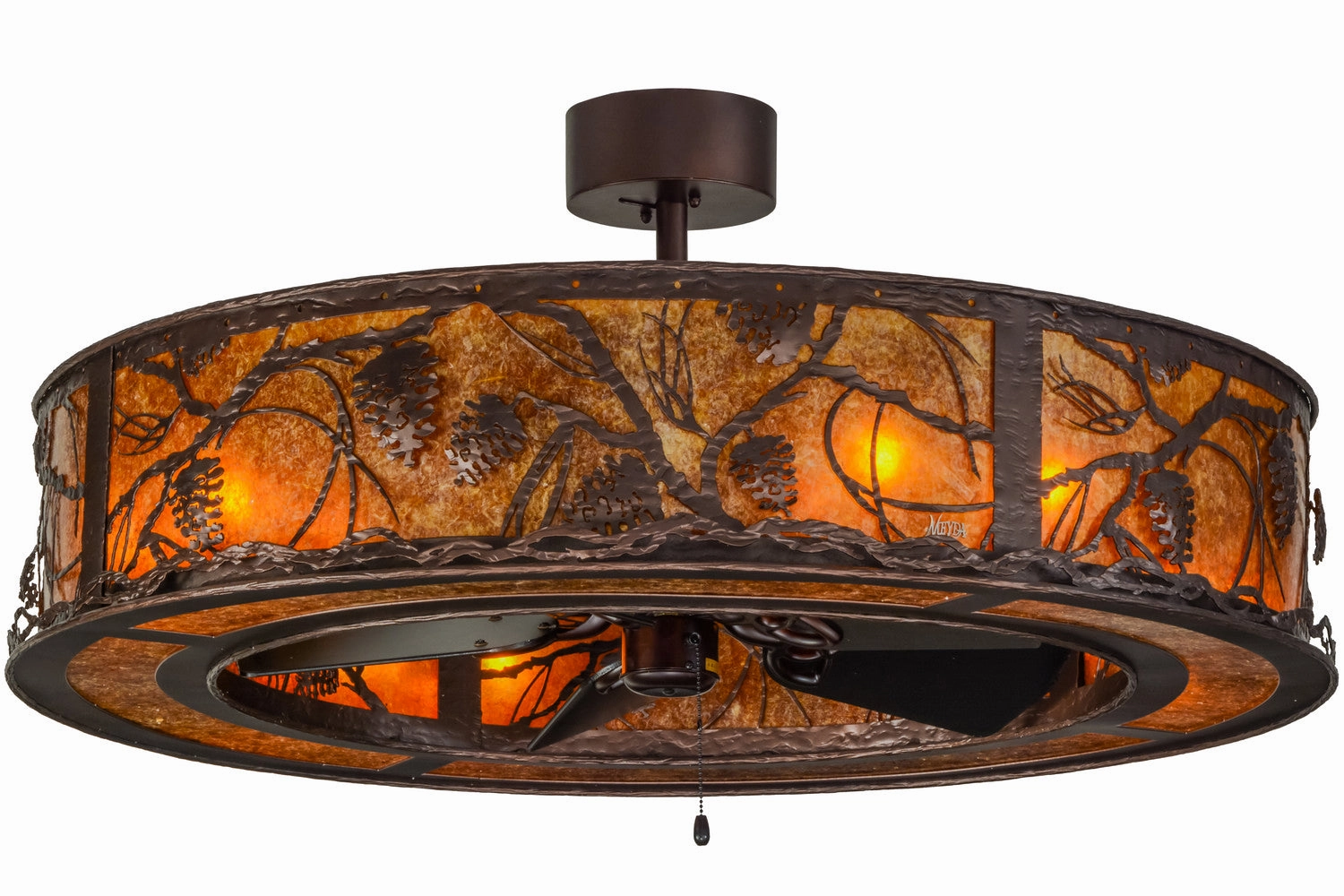 Whispering Pines Eight Light Chandel-Air decorative fandeliers with lights