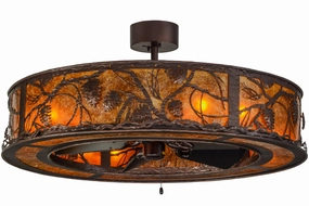 Whispering Pines Eight Light Chandel-Air decorative fandeliers with lights
