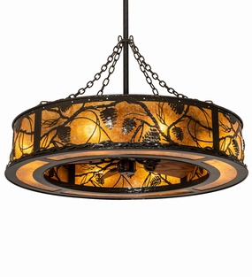 Whispering Pines Eight Light Chandel-Air decorative fandeliers with lights