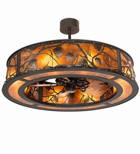 Whispering Pines Eight Light Chandel-Air decorative fandeliers with lights