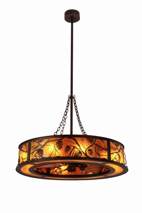 Whispering Pines Eight Light Chandel-Air decorative fandeliers with lights