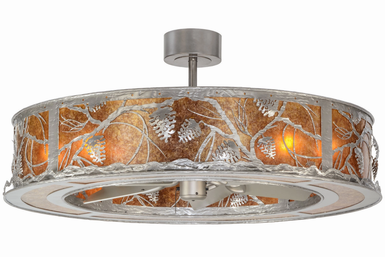 Whispering Pines Eight Light Chandel-Air decorative fandeliers with lights