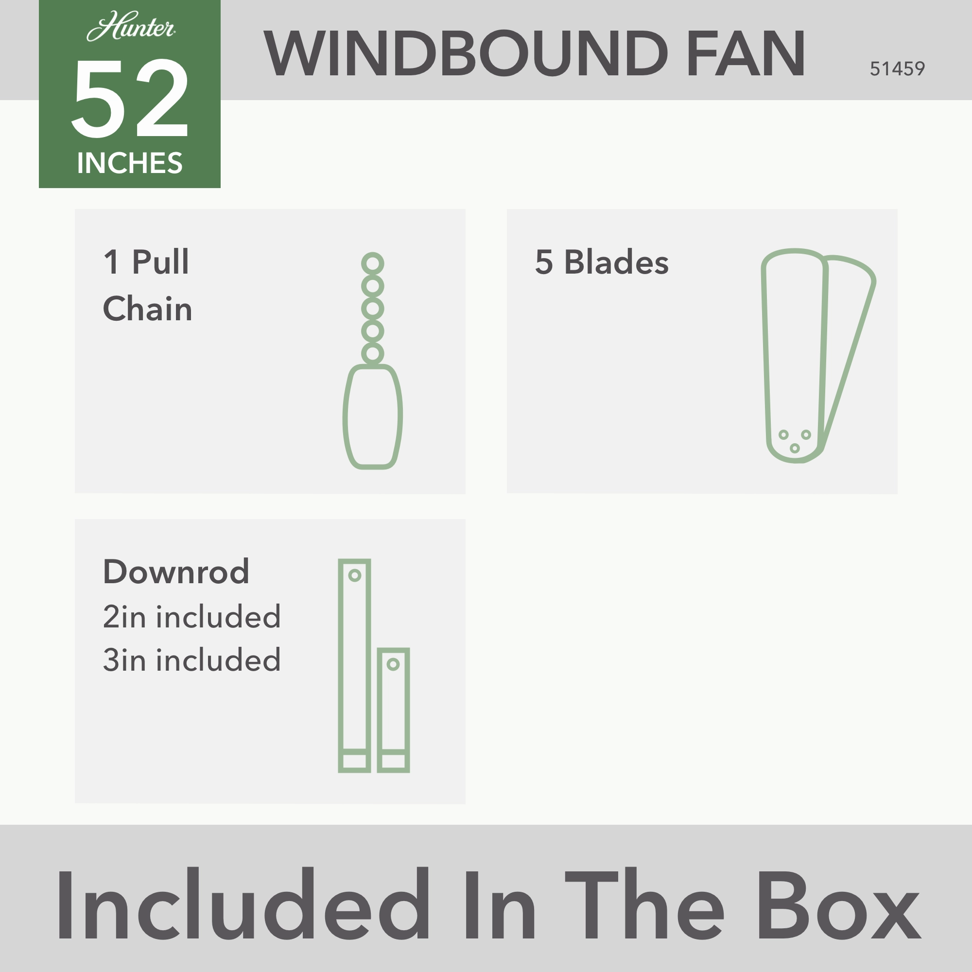 Windbound 52"Ceiling Fan Matte Black