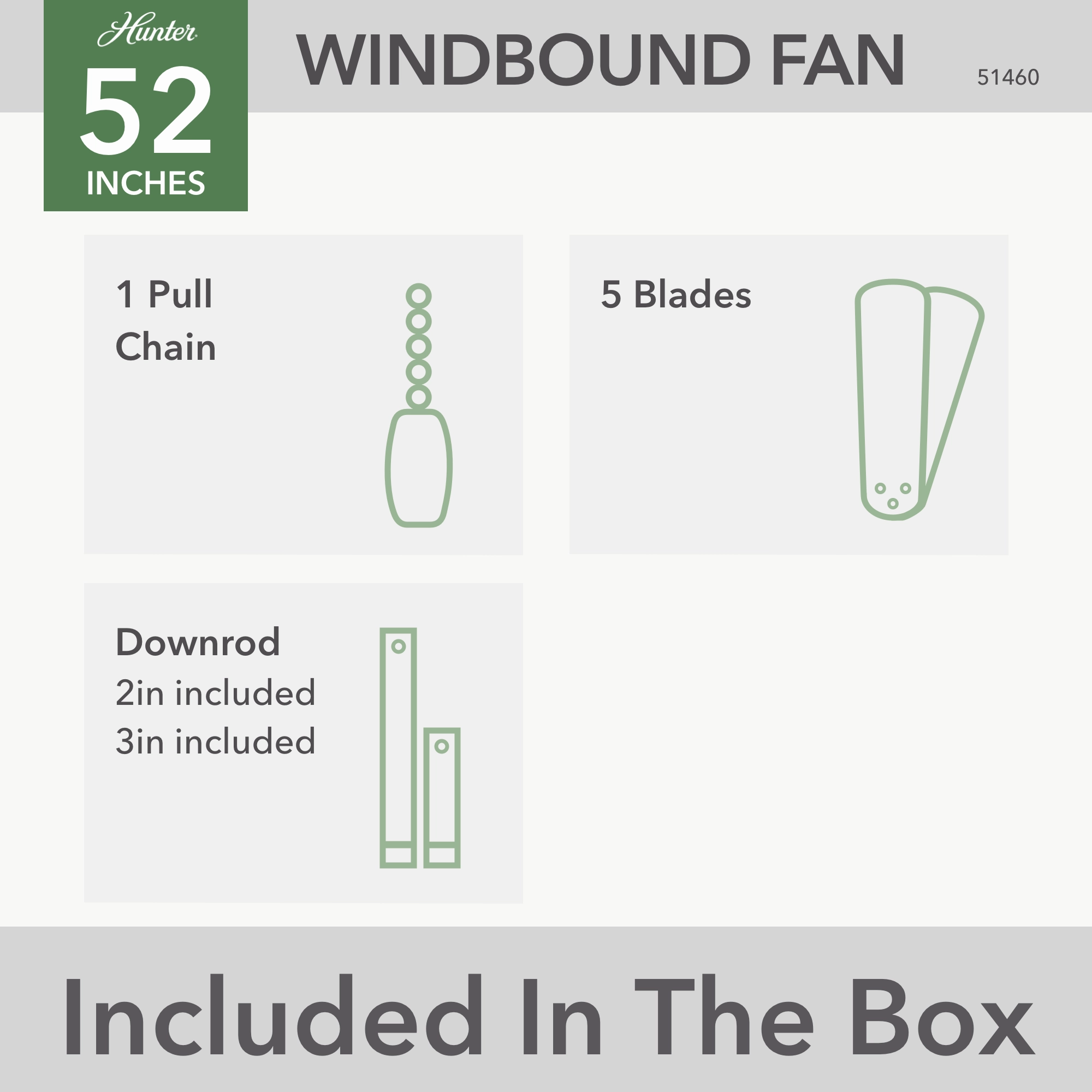 Windbound 52"Ceiling Fan Matte White