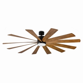 Windflower 80"Ceiling Fan Matte Black/Distressed Koa large electric fans for spacious rooms