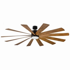 Windflower 80"Ceiling Fan Matte Black/Distressed Koa large electric fans for spacious rooms