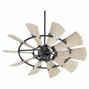 Windmill 52"Patio Fan Textured Black energy-efficient medium fans with remote