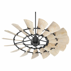 Windmill 60"Patio Fan Textured Black energy-efficient medium fans with remote