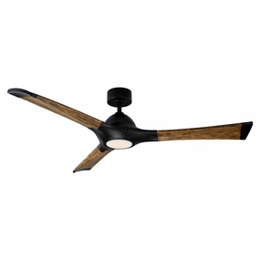 Woody 60"Ceiling Fan Matte Black/Distressed Koa home cooling fans in medium size