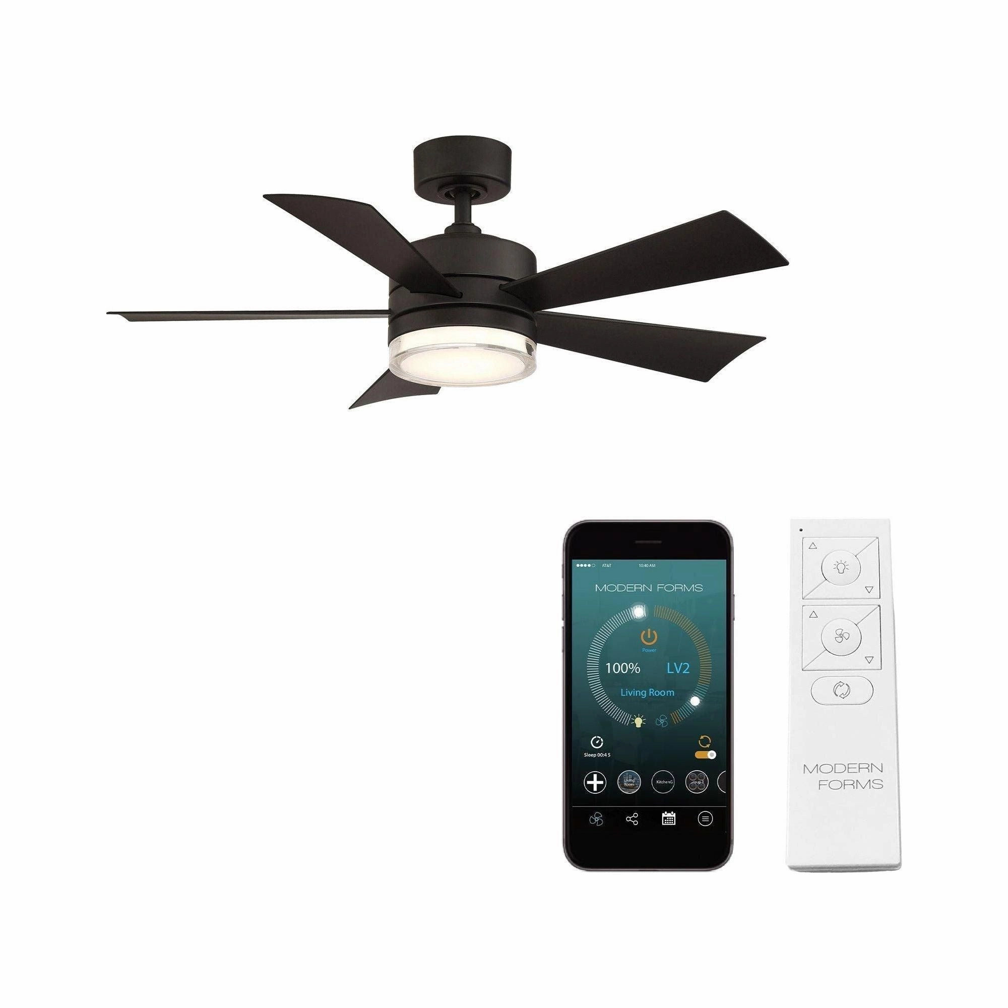 Wynd Indoor/Outdoor 5-Blade 42" Smart Ceiling Fan with LED Light Kit and Remote Control