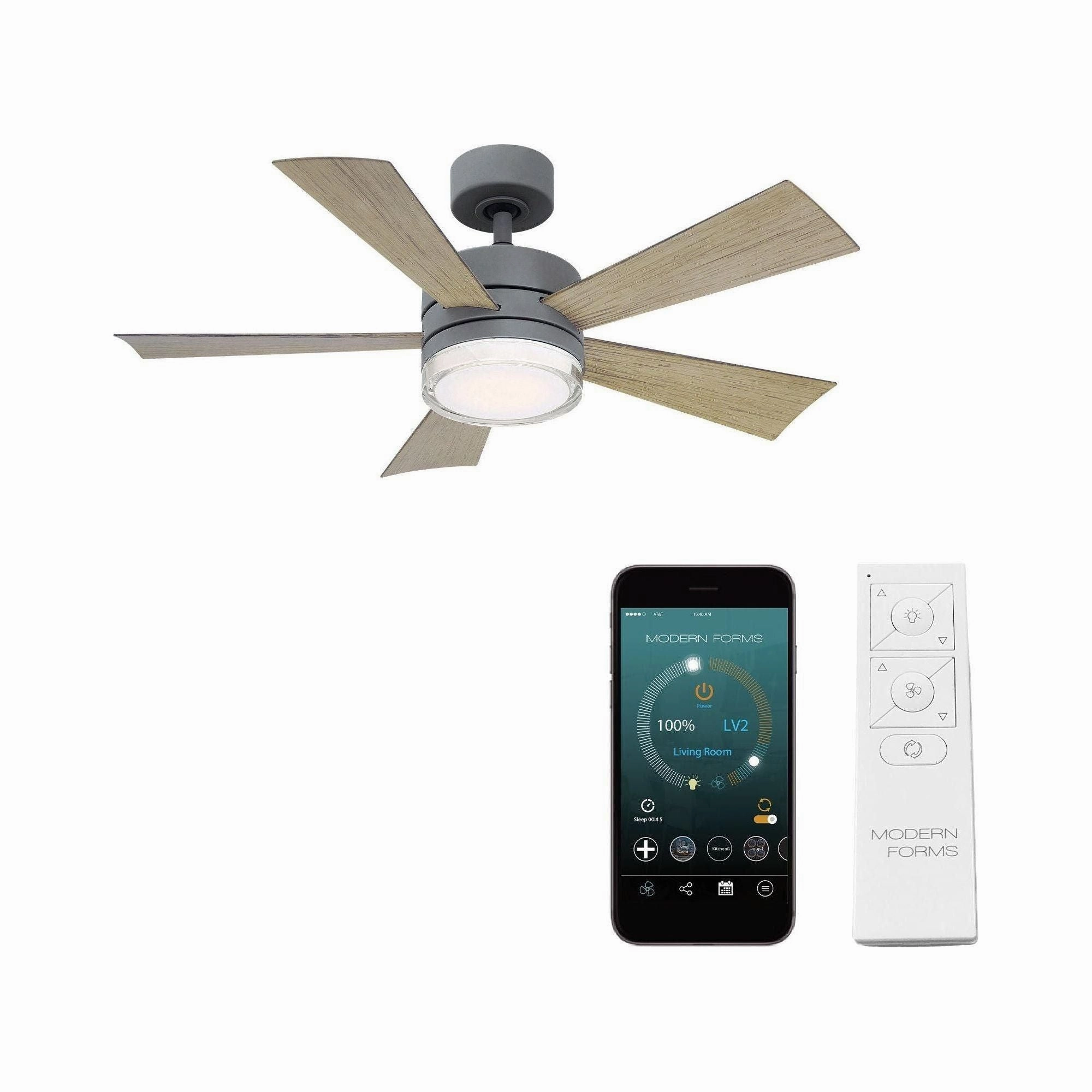 Wynd Indoor/Outdoor 5-Blade 42" Smart Ceiling Fan with LED Light Kit and Remote Control