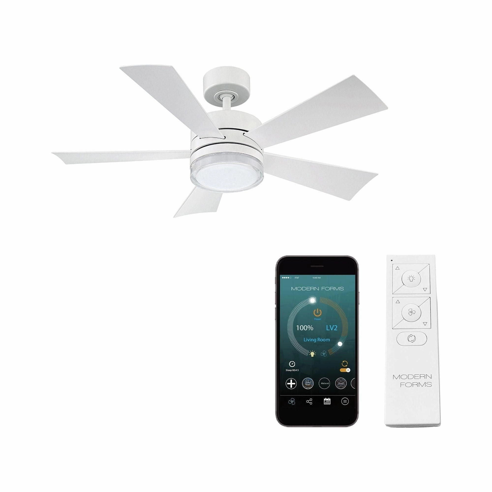 Wynd Indoor/Outdoor 5-Blade 42" Smart Ceiling Fan with LED Light Kit and Remote Control