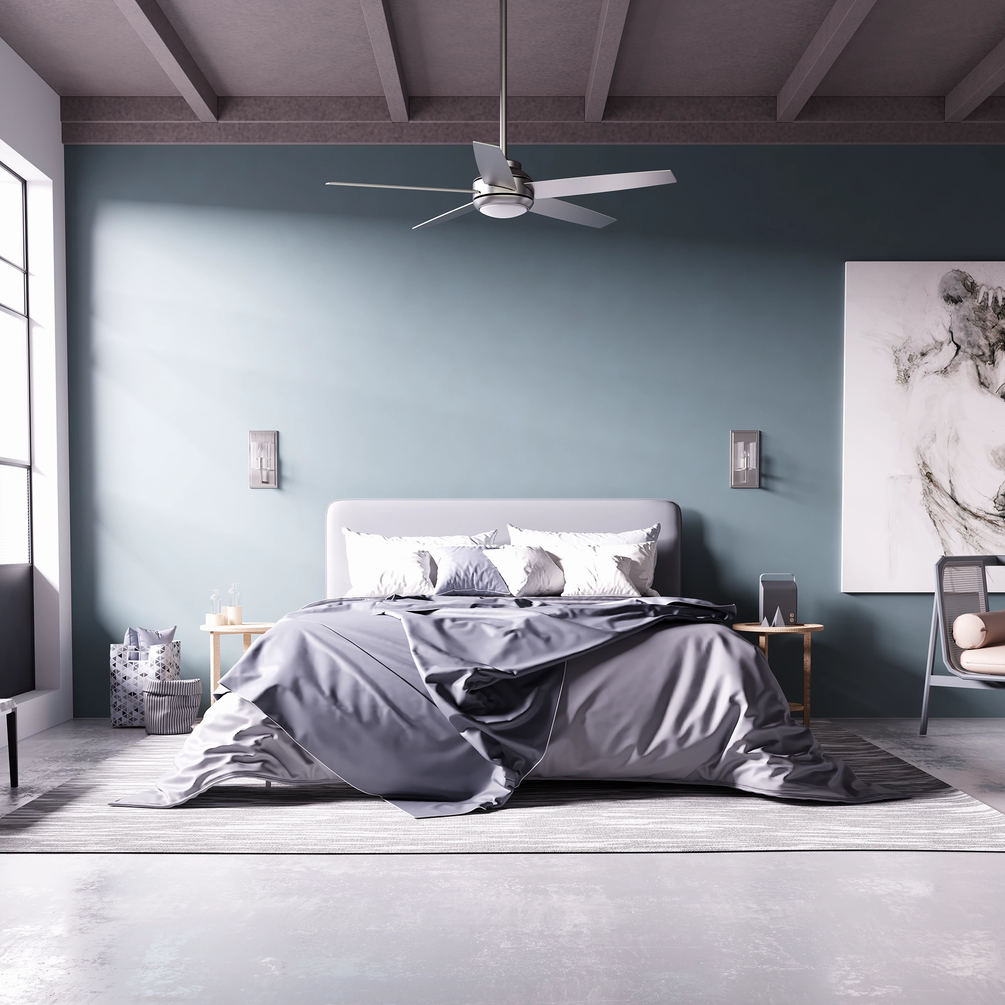 Zayden 52"Ceiling Fan Matte Silver