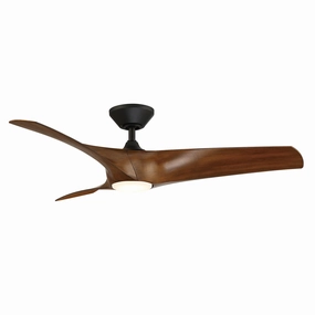 Zephyr 52"Ceiling Fan Matte Black/Distressed Koa quiet medium fans for living room use