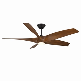 Zephyr 5 62"Ceiling Fan Matte Black/Distressed Koa quiet medium fans for living room use