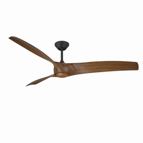 Zephyr 72"Ceiling Fan Matte Black/Distressed Koa stylish medium fans for contemporary homes