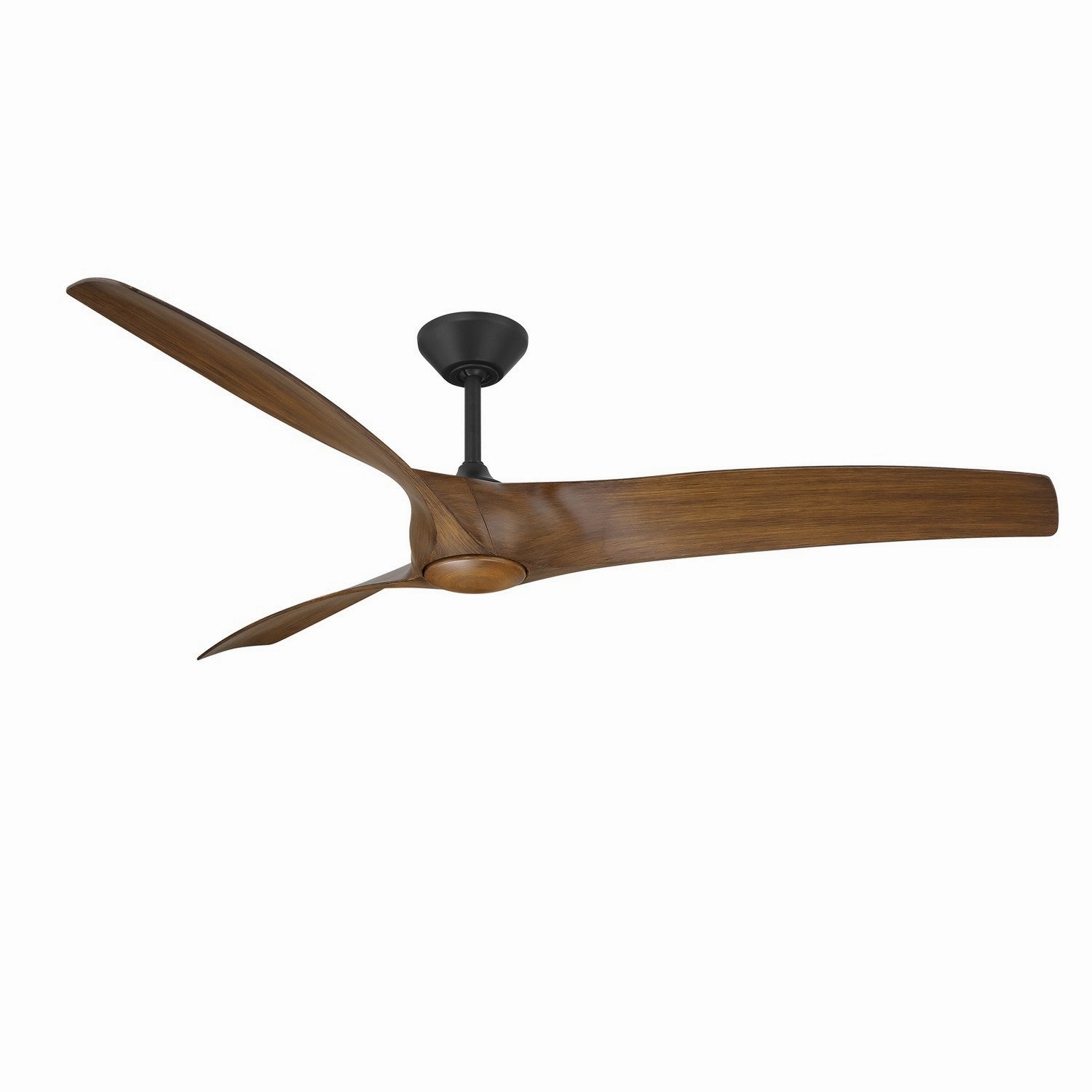 Zephyr 72"Ceiling Fan Matte Black/Distressed Koa stylish medium fans for contemporary homes