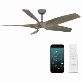 Zephyr Indoor/Outdoor 5-Blade 62" LED Smart Ceiling Fan quiet ceiling fans with remote control