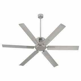 Zeus 65" Patio Fan Satin Nickel oscillating medium fans with strong airflow